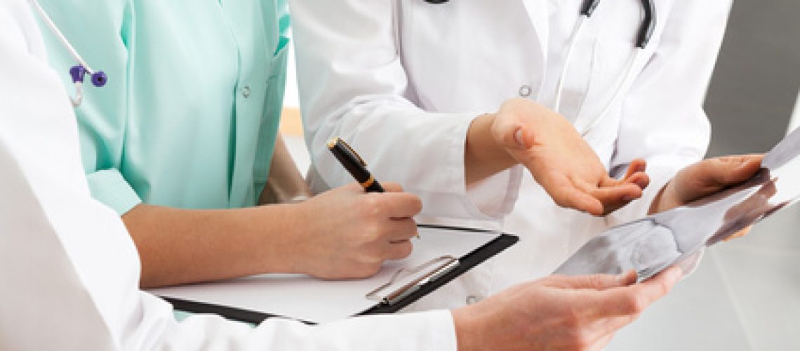 Doctors team having medical council in hospital